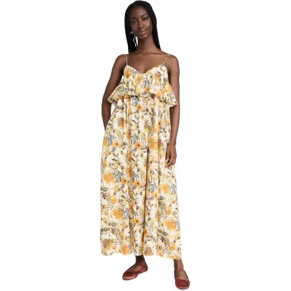 Kika Vargas Womens Leila DressYellow Lilies