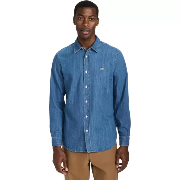 Lacoste Mens Regular Fit Organic Cotton Denim ShirtDeep Medium