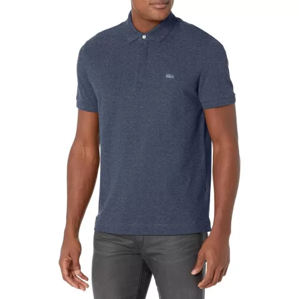 Lacoste Mens Short Sleeve Paris PoloBleu Indigo Fonce