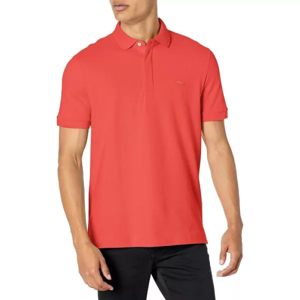 Lacoste Mens Short Sleeve Paris PoloCrater Orange