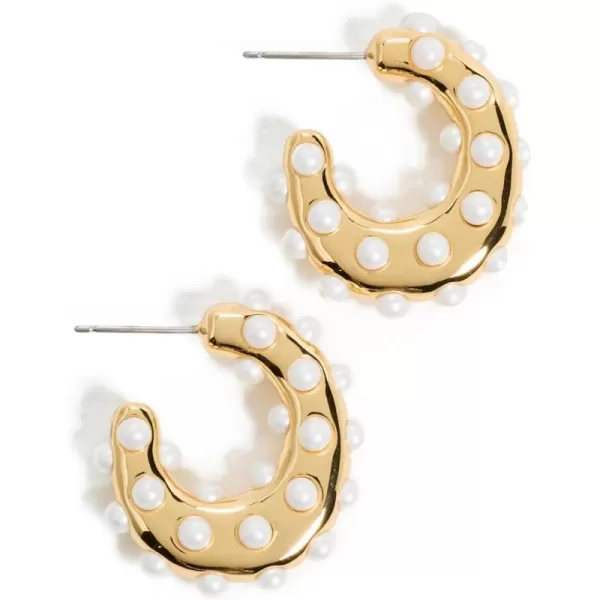 Lele Sadoughi Womens Archer Mini Hoop EarringsPearl