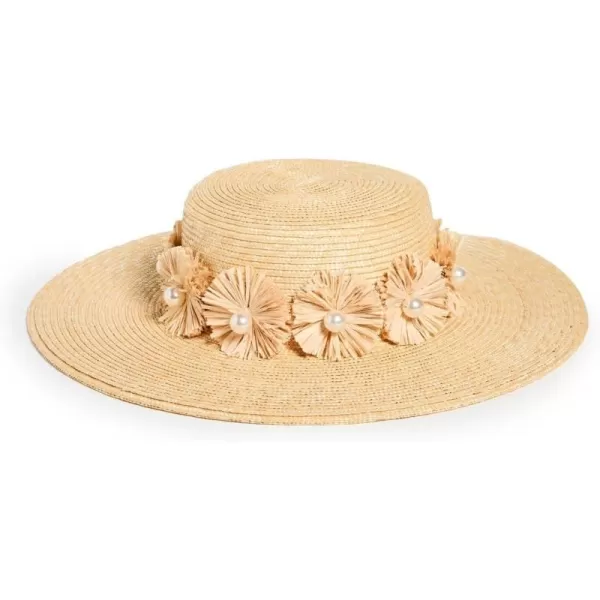 Lele Sadoughi Womens Confetti Embellished Straw HatNatural