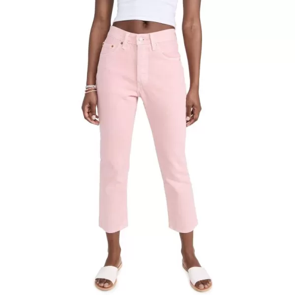 Levis Womens 501 Crop JeansDispersed Dye Quartz Pink Crop