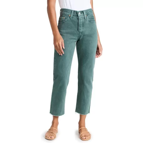 Levis Womens 501 Crop JeansMisty Silver Pine