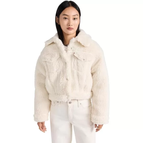 Levis Womens Baby Bubble Sherpa Trucker JacketCoconut Milk