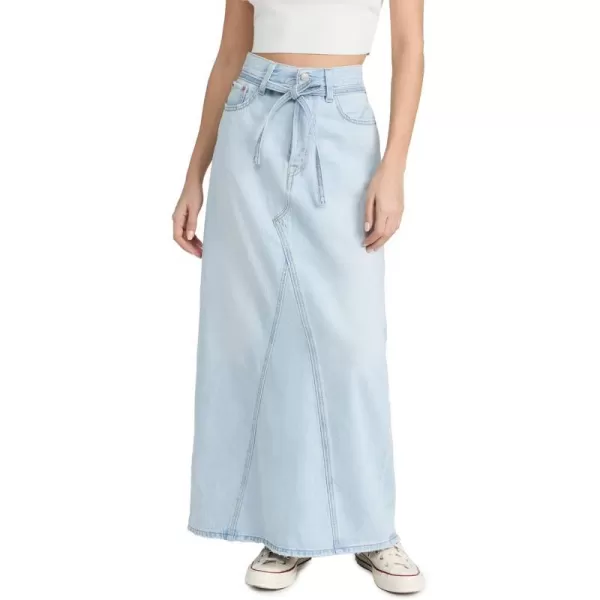 Levis Womens Iconic Long Skirt with BeltLight Indigo Worn in