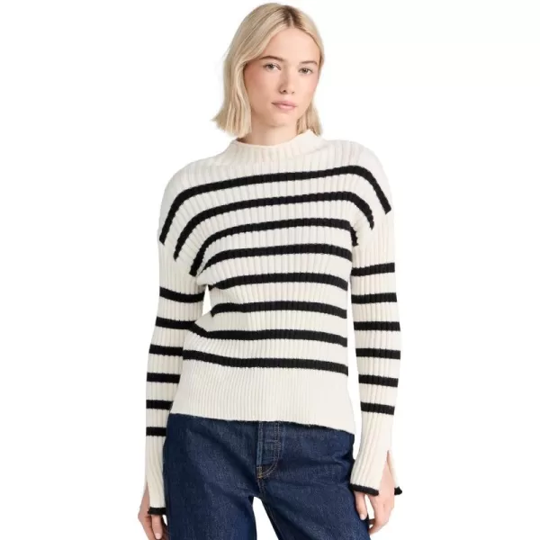 Line amp Dot Womens Sunday Stripe SweaterIvory and Black