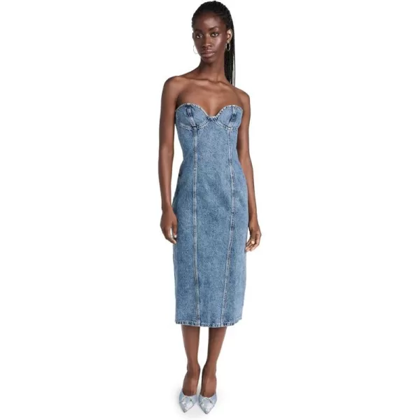 Lioness Womens Smokeshow Strapless DressBlue Denim