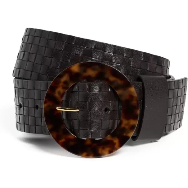 Lizzie Fortunato Womens Louise Belt In Woven Brown LeatherBrown