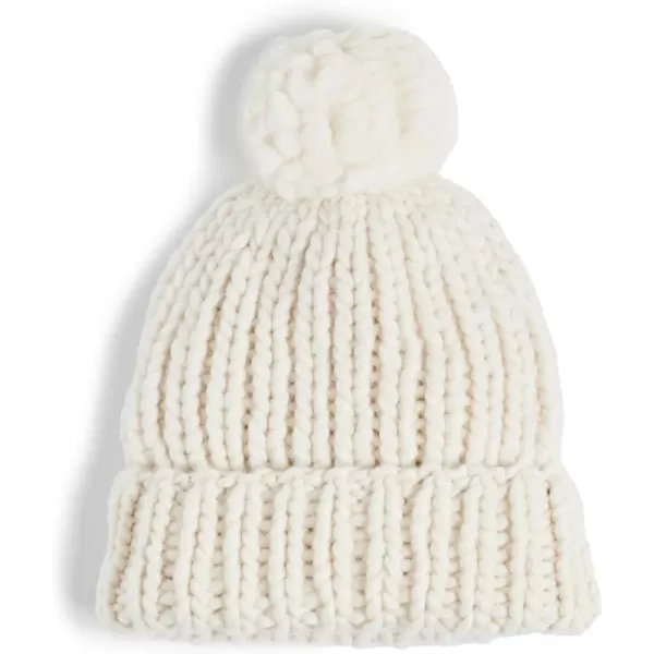 Loeffler Randall Womens Ava Chunky Knit Hat with Pom PomCream