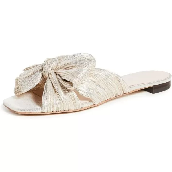 Loeffler Randall Womens Daphne Flat SandalPlatinum Lame