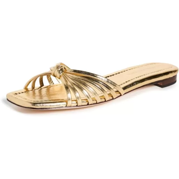 Loeffler Randall Womens Izzie Leather Knot Flat SandalsGold