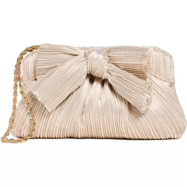 Loeffler Randall Womens Rochelle Mini Pleated Pleated Clutch with BowPlatinum