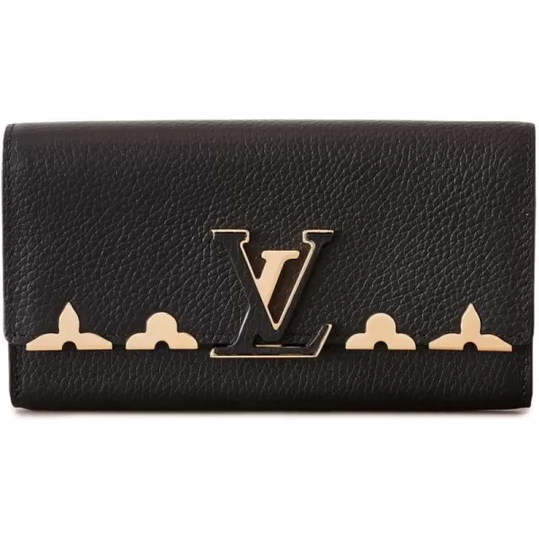 Louis Vuitton Womens PreLoved Embellished Capucines Long Wallet Black One SizeBlack