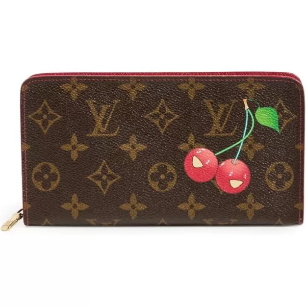 Louis Vuitton Womens PreLoved Louis Vuitton Red Murakami Cherry Porte Monnaie Zipper Wallet Red One SizeRed