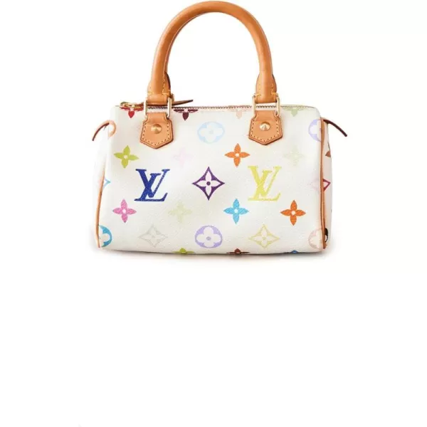 Louis Vuitton Womens PreLoved Louis Vuitton White Multi Ab Minihl Speedy No StrapWhite