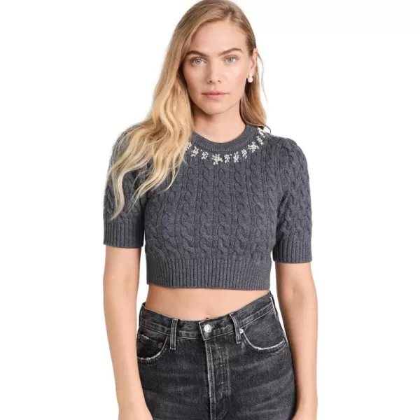 LoveShackFancy Womens Chapelle Crop SweaterCharcoal