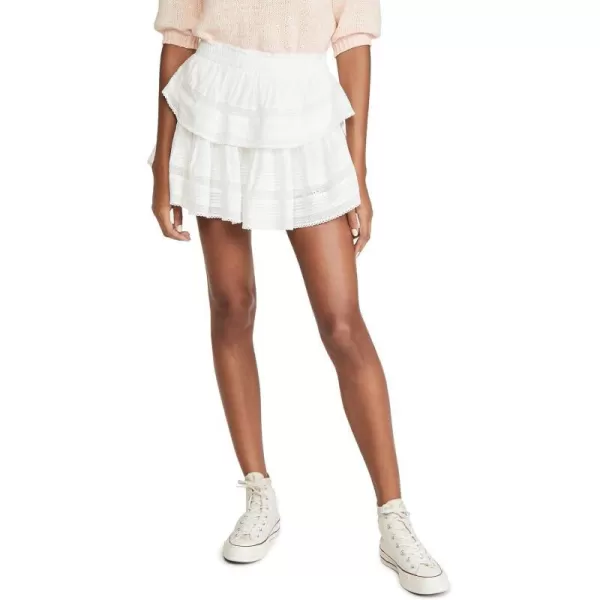 LoveShackFancy Womens Ruffle MiniskirtAntique White