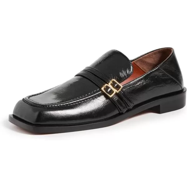 MANU Atelier Womens Double Belt Manu LoafersBlack