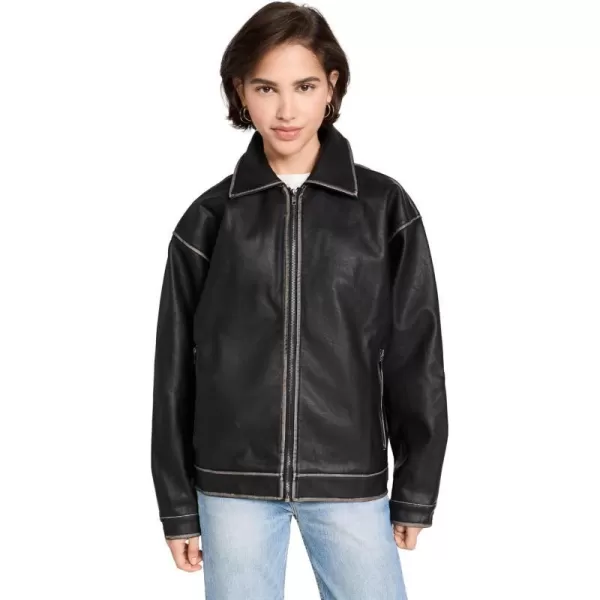 MOON RIVER Womens Black Effected JacketBlack