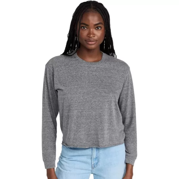 MOTHER Womens The Slouchy Cut Off TeeHeather Grey