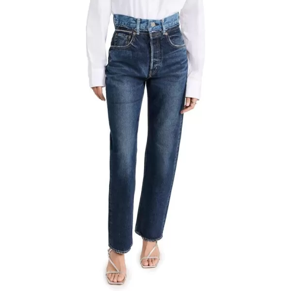 MOUSSY VINTAGE Womens MV Boulder Wide Straight JeansDark Blue