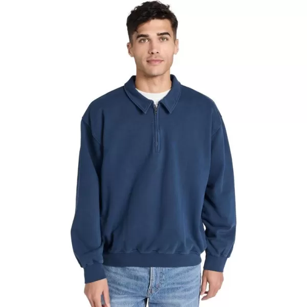 Madewell Mens McCarren Midweight QuarterZip SweatshirtWarm Midnight