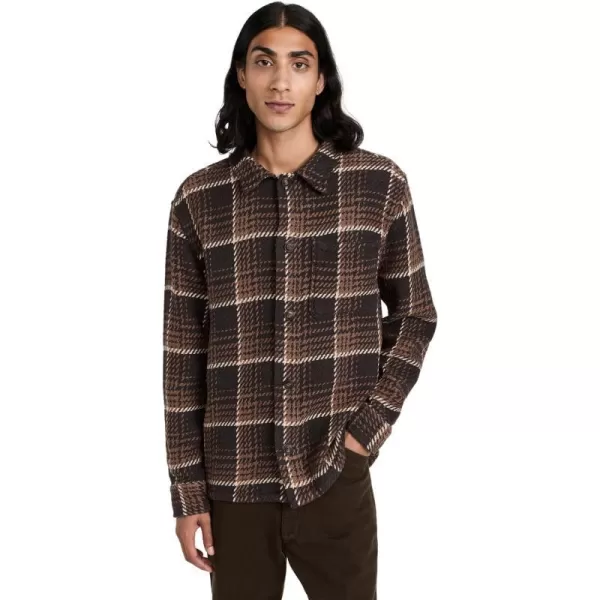 Madewell Mens Twill Boxy ShirtJacket in Broken PlaidDark Roast