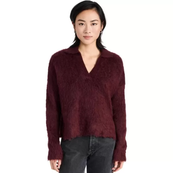 Madewell Womens Brushed Polo SweaterHeather Current