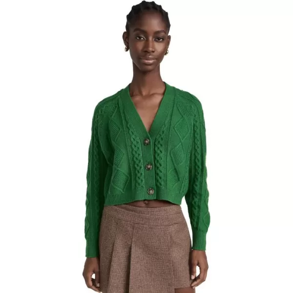 Madewell Womens Cable Knit Crop CardiganVarsity Green