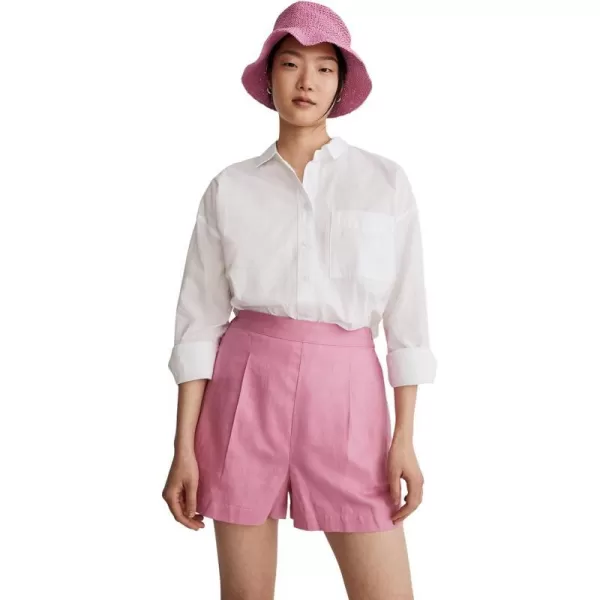 Madewell Womens Clean PullOn Shorts in LinenCottonRetro Pink