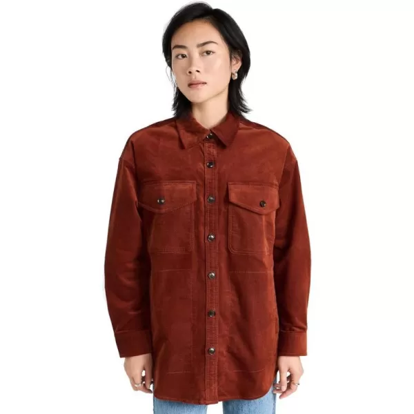 Madewell Womens Corduroy Twill Oversized ShirtJacketStained Mahogany