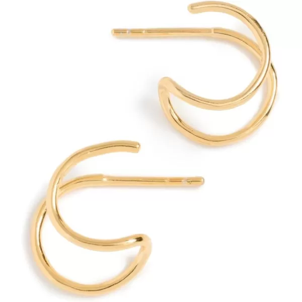 Madewell Womens Delicate Collection DemiFine 14k Plated Double Hoop Earrings14K Gold