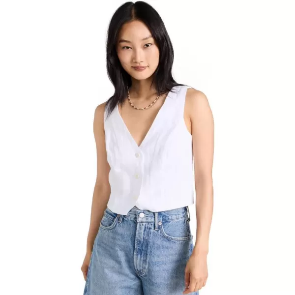 Madewell Womens Linen Katrina Crop Vest TopEyelet White