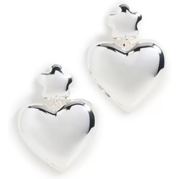 Madewell Womens Puffy Heart Statement EarringsPolished Silver