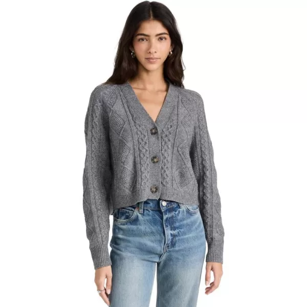 Madewell Womens Shimmer Cable Knit Crop CardiganHeather Graphite