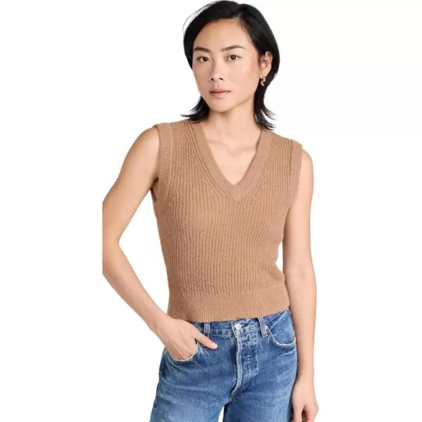 Madewell Womens Shrunken Crop Sweater VestHthr Caramel