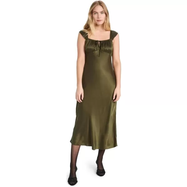 Madewell Womens Square Neck Midi DressExpedition Green