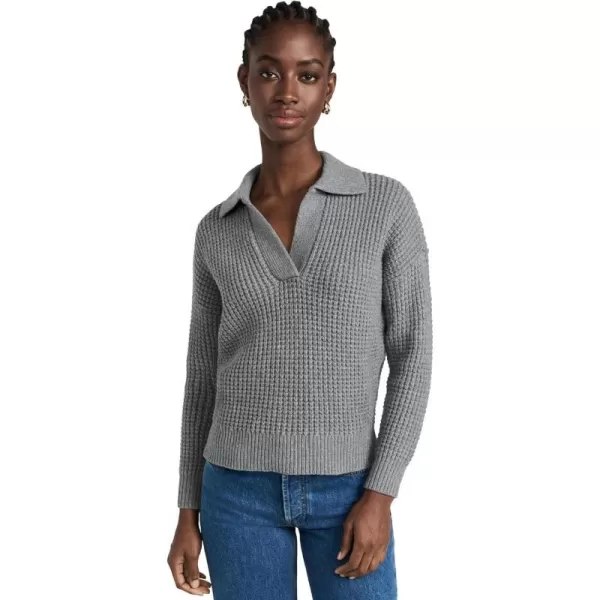 Madewell Womens WaffleKnit Henley SweaterHeather Lead