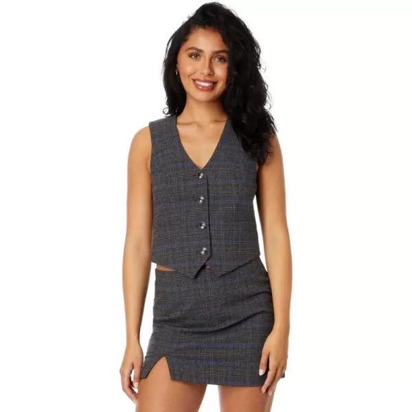 Madewell Womens WoolBlend Suiting VestMini Glen Plaid