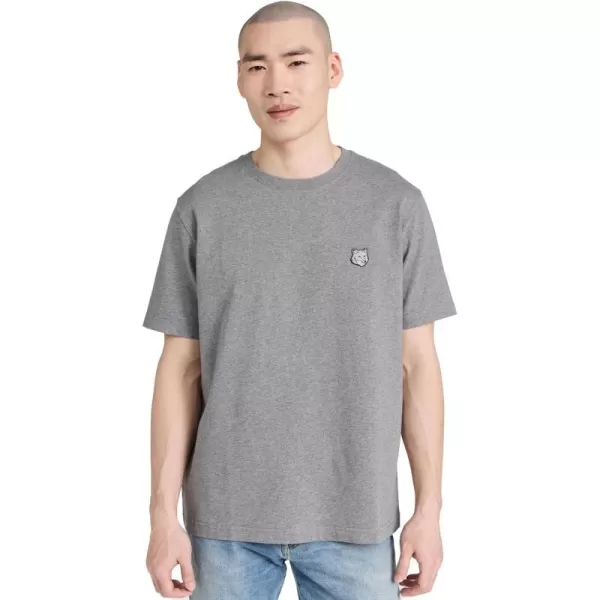 Maison Kitsune Mens Bold Fox Head Patch Comfort TShirtMedium Grey Melange