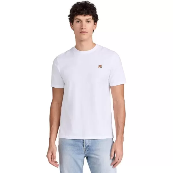 Maison Kitsune Mens Fox Head Patch Regular TShirtWhite