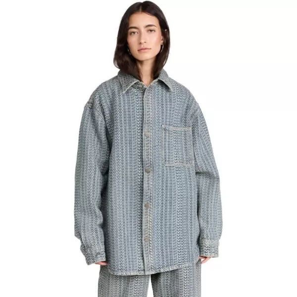 Marc Jacobs Womens Monogram Big ShirtSun Faded Denim