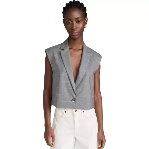 Marissa Webb Womens Dana Deep V Blazer VestSterling Grey