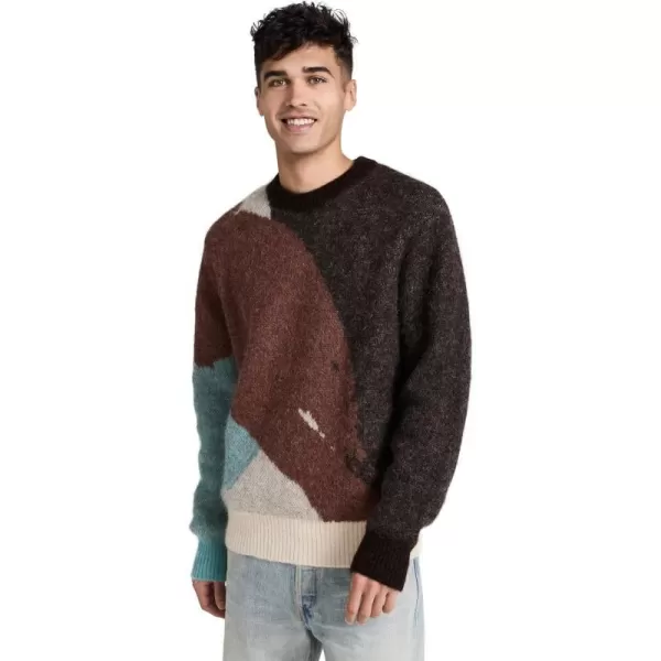 Mens Arild Alpaca Mohair Jacquard SweaterEspresso