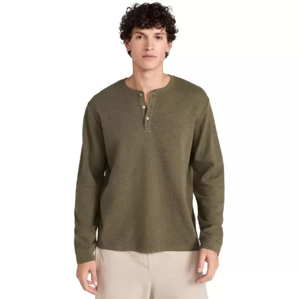 Mens Duo Fold HenleyDark Olive Heather