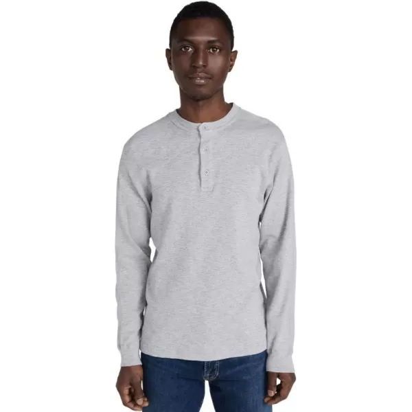 Mens Slub Long Sleeve Henley TeeHeather Grey