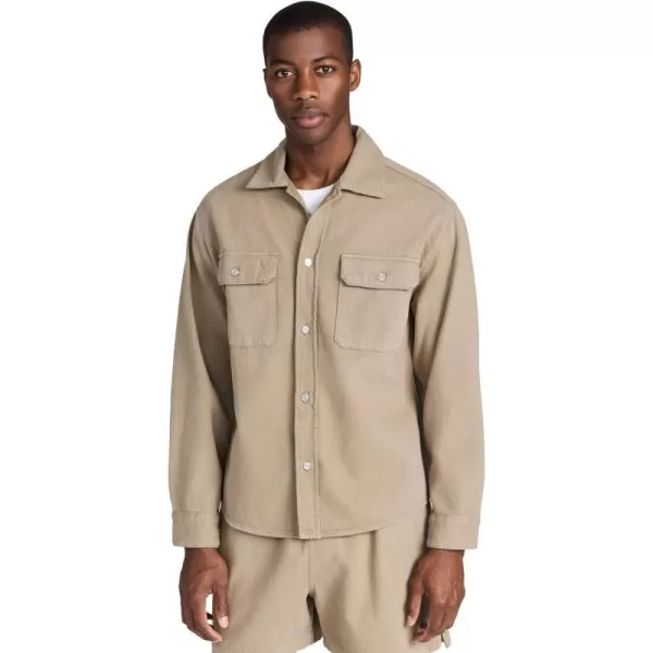 Mens Textured Terry OvershirtDark Beige