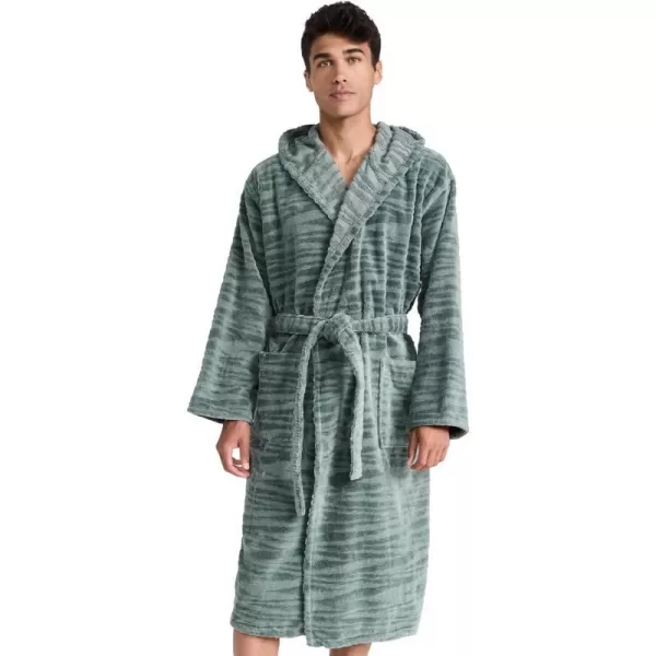 Missoni Mens Allan Hooded BathrobeVerdeBianco