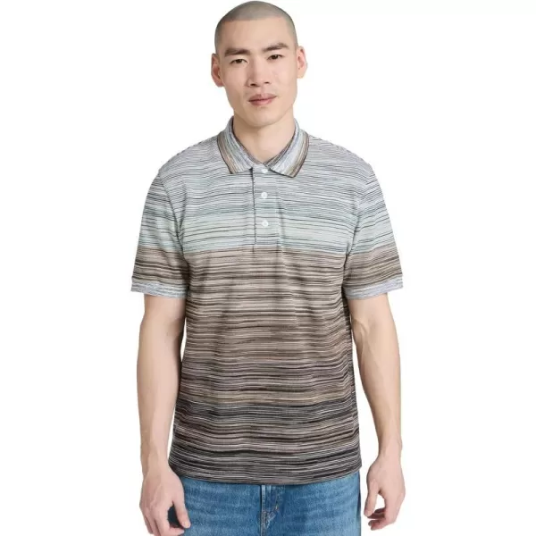 Missoni Mens Short Sleeve PoloMulticolor Spacedyed With Bro